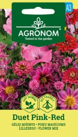 Gėlių sėklos, AGRONOM gėlių mišinys DUET PINK-RED, 1 g.