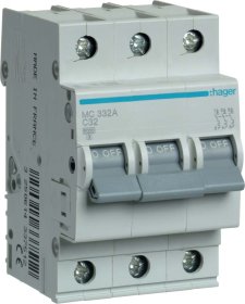 Automatinis išjungiklis HAGER Mc332A, 3P, 32 A, 6 kA, C
