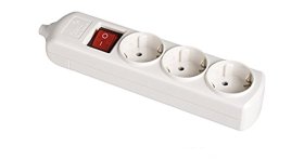 Ilgiklio kaladėlė SOLERA 8003Il, 3 lizd., su įž., su jungikliu, 16A, greito pajungimo sistema, baltos sp.