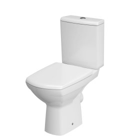Klozetas CERSANIT Cardi, pastatomas, dvigubas nuleidimas 3/5 L, horizontalus nubėgimas, įvadas iš šono, su dangčiu, be nuplovimo lanko, K31-043