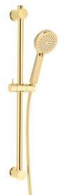 Dušo komplektas FERRO Rillo, komplekte stovas 70 cm, žarna 150 cm, dušo galvutė 10 cm, aukso spalvos, N365G