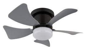 Pakabinamas LED šviestuvas su ventiliatoriumi GLOBO Hines, 10W, 230V, 3000-6500K, 750lm, pilkos spalvos, dimeriuojamas, valdomas pulteliu, vent. galia 15W, 406x406x130 mm, 03609A