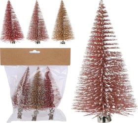 Prisegama Kalėdinė dekoracija Eglė, raudonos sp., 3 vnt., 10 cm