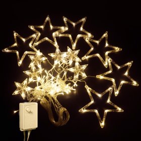 Šviečianti girlianda - varveklis SUNLUX WR-2020-002Y, 136 LED, ilgis 2,5 m, šilta balta spalva, IP44, tinka naudoti lauke