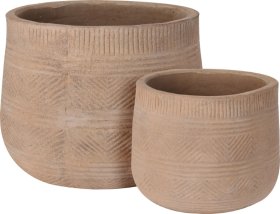 Keraminis lauko vazonas, rudos sp., 25,5 x 25,5 x 20,5 cm.