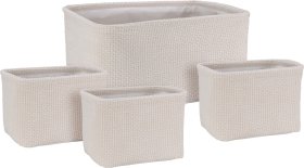 Krepšelis daiktų laikymui, stačiakampio formos, kreminės sp., 36 x 26 x 20 cm.