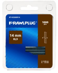 Vinys kabių segikliams RAWLPLUG, profesionalios, RL-9 tipas, 1000 vnt., 14 mm, cinkuotos, RT-KSS00914