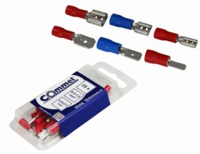 Laido antgalis COMMEL 365-821, Plokščias lizdas, 0,5-1,5 mm2, 0,8x2,8 mm, 25 vnt.