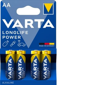Maitinimo elementai VARTA LONGLIFE POWER, 4 vnt., AA LR6