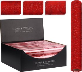 Stalo takelis, 500 x 30 cm, raudonos sp., 3 skirtingi dizainai