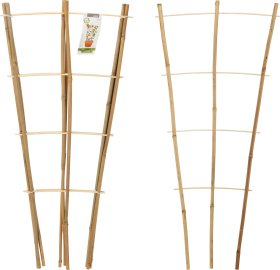 Bambukinė atrama Progarden, kopetėlės, 3 kojų,4 pakopų, rinkinys (3 vnt.), 76 x 36 cm.