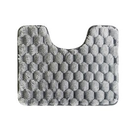 Tualeto kilimėlis BENEDOMO, 50 x 60 cm, poliesteris, iš viršaus rifliuotas, pilkos spalvos