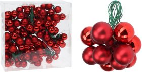 Eglutės žaisliukas, raudonos sp., skersmuo 2 cm