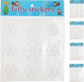 Kalėdinis lipdukas langams dekoruoti Snaigė, 9 vnt., 4 skirtingi dizainai