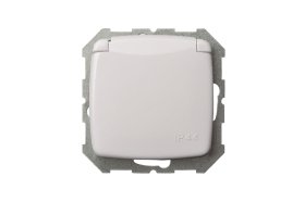 Kištukinis lizdas LIREGUS Alfa, 1 vietos, įleidžiamas, baltos sp., su įžeminimu, sraigtiniai pajungtimo kontaktai, IKL16-008-01.A/B 