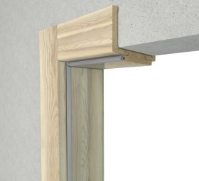 Laminuota durų stakta VOSTER reguliuojama, su apvadais, kompl., deš., spalva Oak latte, matmenys 100-140x80x2109mm, 2vnt., 100-140x80x784mm, 1vnt.