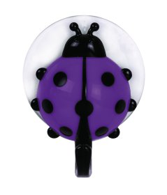 Kabliukas RIDDER Ladybug, violetinis, prilipinamas, ABS