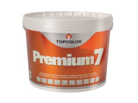 Vandeniniai vidaus dažai TOPCOLOR Premium 7, 10 l, balti, matiniai, ypatingai atsparūs plovimui, sienoms