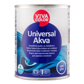 Vandeniniai dažai VIVACOLOR Universal Akva, matiniai, medienai ir metalui, A bazė, 0,9l