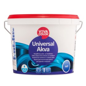 Vandeniniai dažai VIVACOLOR Universal Akva, matiniai, medienai ir metalui, A bazė, 2,7l