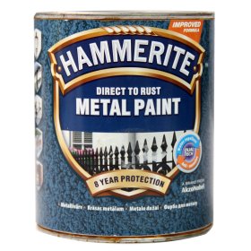 Antikoroziniai dažai HAMMERITE Smooth Finish, 0,75 l, sidabro sp., blizgūs
