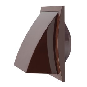 Ventiliacinės grotelės EUROPLAST, plastikinės, 190 x 190 mm, d125 mm, išorinės, su atbuliniu vožtuvu, ruda, ND12FVB