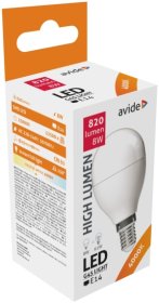 LED lemputė AVIDE, 6.5W, E14, G45 burbuliukas, NW, 4000K, 220-240V, 806 lm