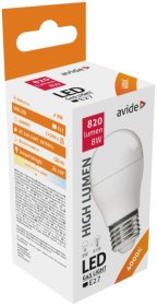 LED lemputė AVIDE, 6.5W, E27, G45 burbuliukas, NW, 4000K, 220-240V, 806 lm
