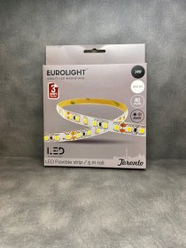 Šviesos diodų juosta EUROLIGHT Toronto, LED 5 m, 14 W / m, IP20, 4000K, 24V, 1120 lm / m, 8mm pločio, S24-14W4-3YIP20