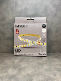 Šviesos diodų juosta EUROLIGHT Toronto, LED 5 m, 20 W / m, IP20, 3000K, 24V, 1600 lm / m, 8mm pločio, S24-20W3-3YIP20