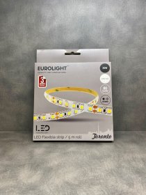 Šviesos diodų juosta EUROLIGHT Toronto, LED 5 m, 20 W / m, IP20, 6500K, 24V, 1600 lm / m, 8mm pločio, S24-20W6-3YIP20