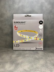 Šviesos diodų juosta EUROLIGHT Toronto, LED 5 m, 8 W / m, IP65, 4000K, 24V, 640 lm / m, 8mm pločio, S24-8W4-3YIP65