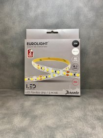 Šviesos diodų juosta EUROLIGHT Toronto, LED 5 m, 20 W / m, IP65, 3000K, 24V, 1600 lm / m, 8mm pločio, S24-20W3-3YIP65