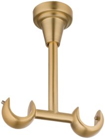 Karnizo laikiklis STOL-KAR Atviras, skersmuo 19/19 mm, tvirtinamas į lubas, dvigubas, matinio žalvario sp.