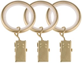 Žiedas karnizui STOL-KAR, skersmuo 19 mm, tylus metalinis, matinio žalvario sp., 1 pak./10 vnt.