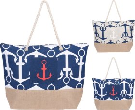 Paplūdimio krepšys, 38 x 14 x 38 cm., poliesteris, tamsiai mėlynas