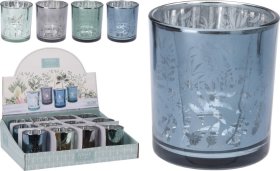 Žvakidė Pavasario Dizainas, stiklinė, 4 skirtingi dizainai, 7,1 x 7,8 cm