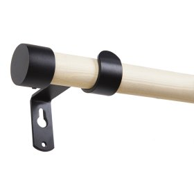 Sieninis viengubas karnizo rinkinys MARDOM Timber, ilgis 240 cm, skersmuo 25 mm, be žiedų, medinis