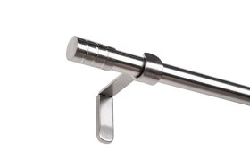 Sieninis viengubas karnizo rinkinys MARDOM Verdi, ilgis 200 cm, skersmuo 19, plieno spalvos