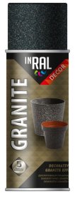 Aerozoliniai dekoratyviniai dažai INRAL Decor Granite, 400ml obsidianas