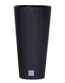 Plastikinis lauko vazonas RATO TUBUS, antracito spalvos, vazono skersmuo 25 cm.