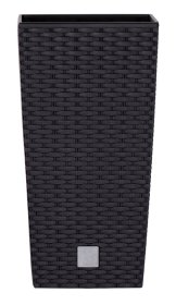 Plastikinis lauko vazonas RATO SQUARE, 26,5 x 26,5 x 50 cm., antracito sp.