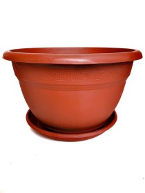 Plastikinis vazonas su lėkšte ANDROMEDA, (12-081) , 13 x 15 cm.