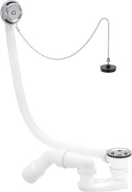 Sifonas voniai VIEGA 311537, Sifonas voniai VIEGA 40/50 mm, su vandens perpylimu, su kamščiu, su grandinėle, Vokietija