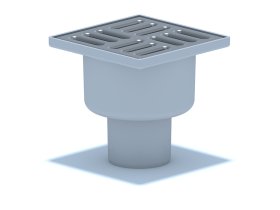 Vertikalus trapas ANI PLAST, TA5202, 06-2-3-630 D-50, su metalinėmis grotelėmis, 10 x 10 cm