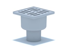 Vertikalus trapas ANI PLAST, TA5204EU, D-50, su plastikinėmis grotelėmis, 10x10