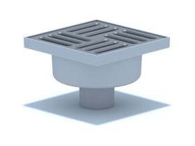 Vertikalus trapas ANI PLAST, TA5212EU, D-50, su metalinėmis grotelėmis, 15x15