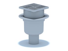 Vertikalus trapas ANI PLAST, TA5702, 06-2-3-640 D-50, reguliuojamas, su met. grotelėmis, 10 x 10 cm