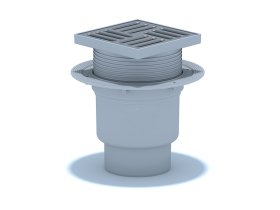 Vertikalus trapas ANI PLAST, TQ1712EU, D-110, reguliuojamas, su met. grotelėm 15x15, sausas