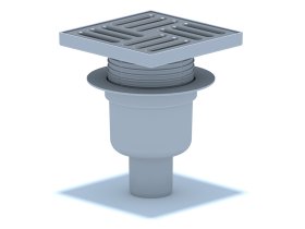 Vertikalus trapas ANI PLAST, TQ5712EU, D-50, reguliuojamas, su met. grotelėm 15x15, sausas